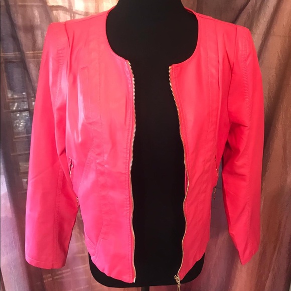 Gorgeous Yadanluwa Pink Leather Jacket Sz S